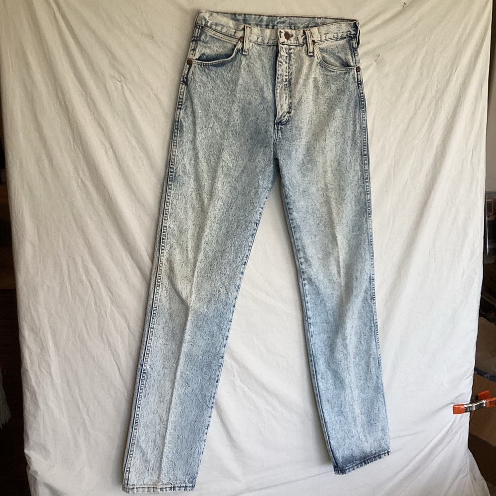 Vintage Wrangler acid wash cowboy cut jeans made in USA size 31 x 34